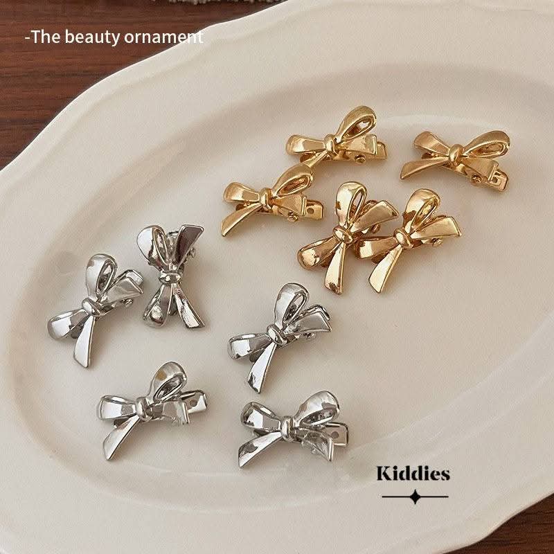 Metal Bow Clip 4pc - Assorted
