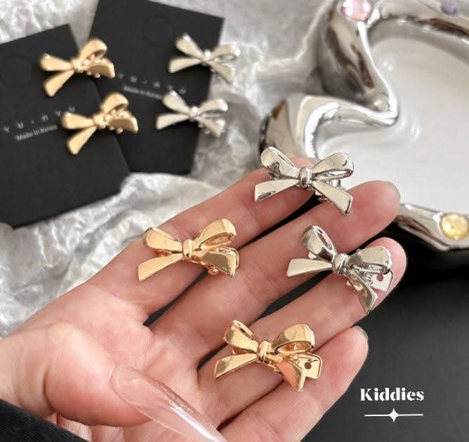 Metal Bow Clip 4pc - Assorted