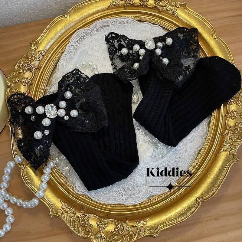 Rhinestone party bow sock