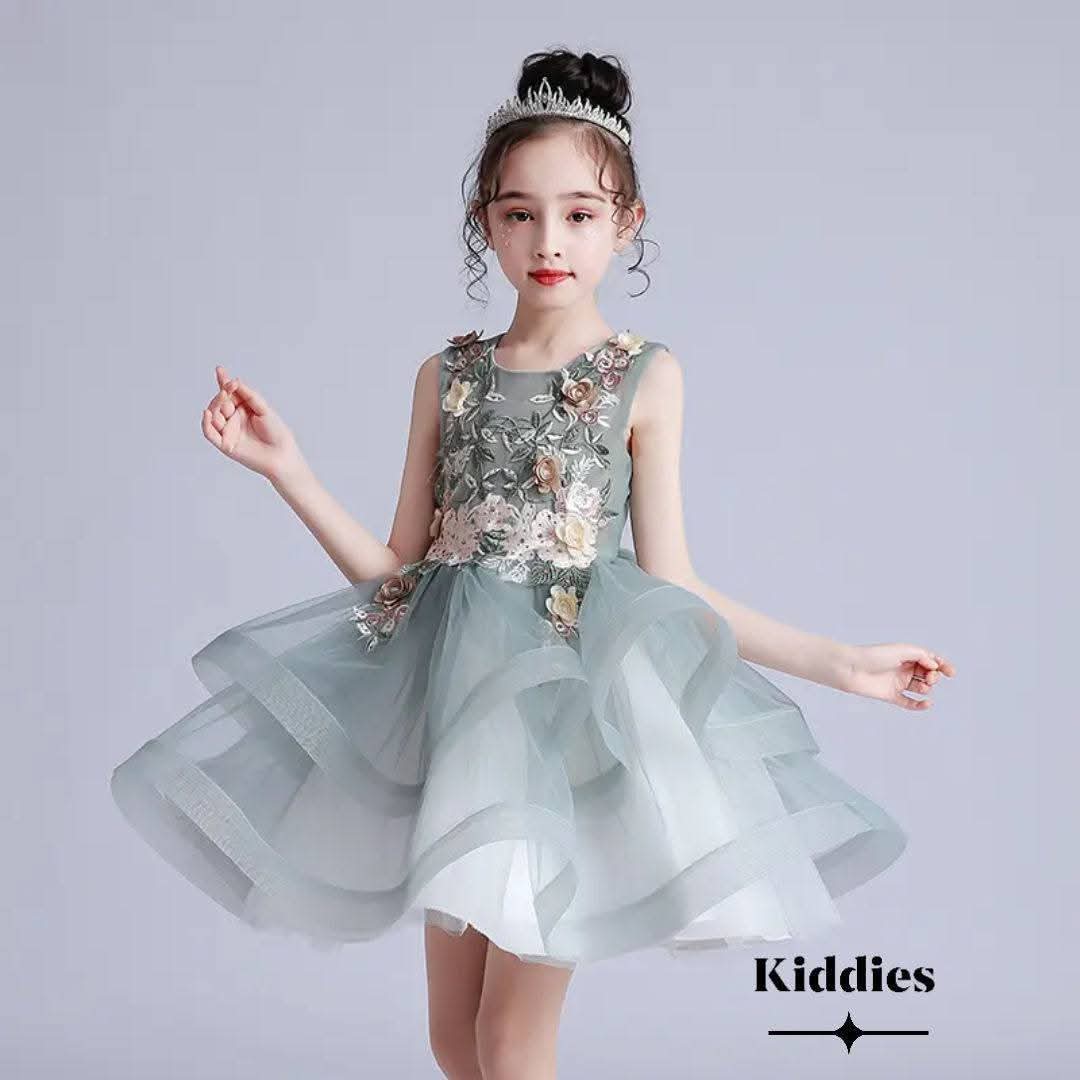 Aqua flower Party dress