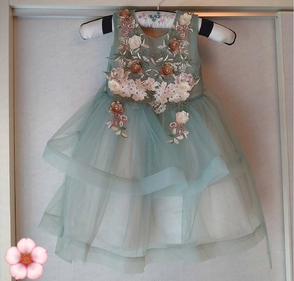 Aqua flower Party dress