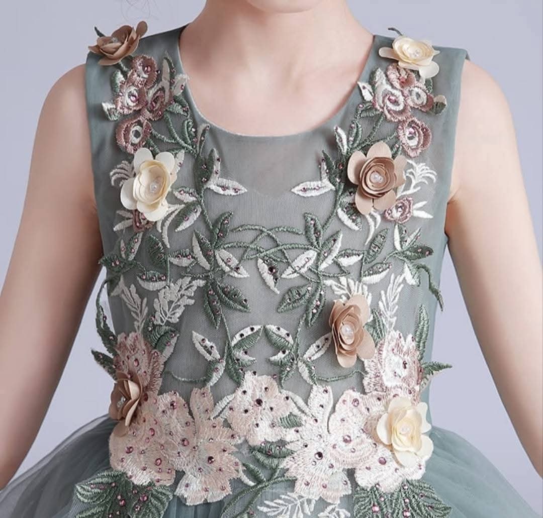 Aqua flower Party dress