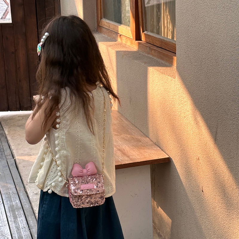 Sequin bow bag