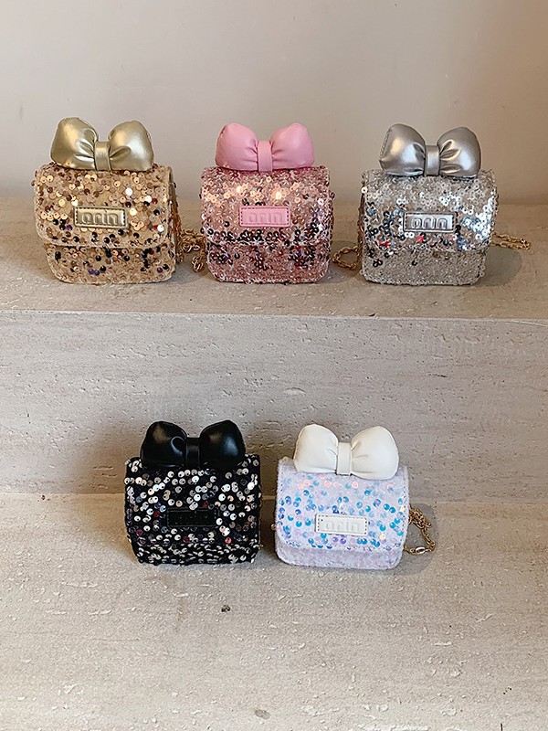 Sequin bow bag