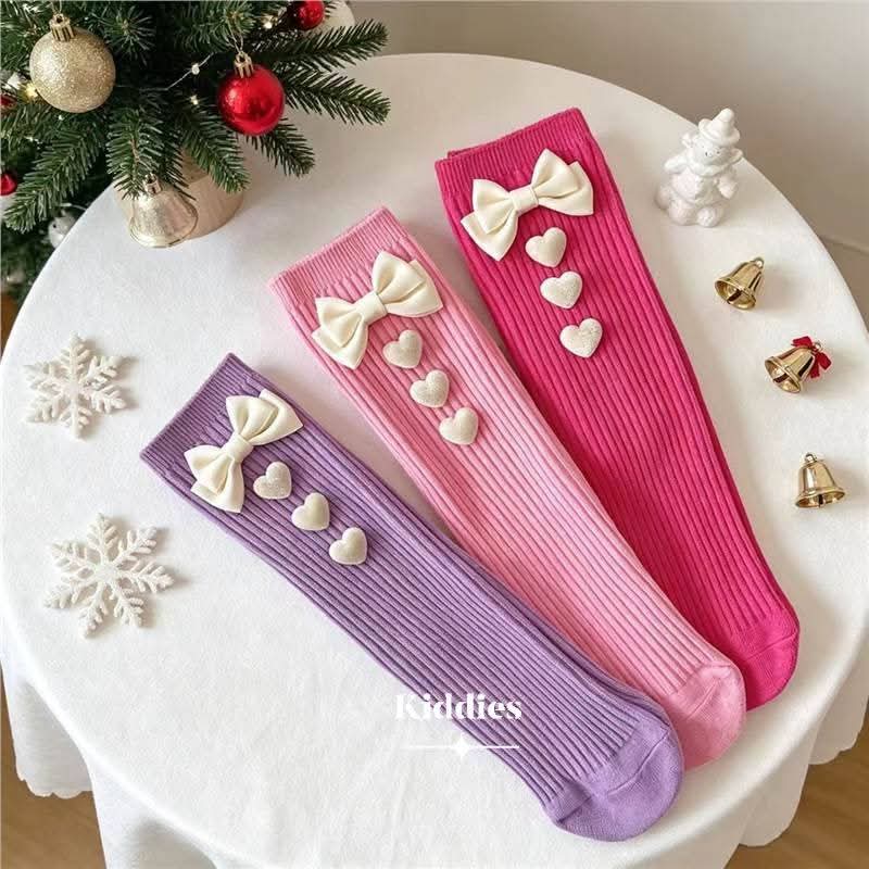 Bow Heart long socks