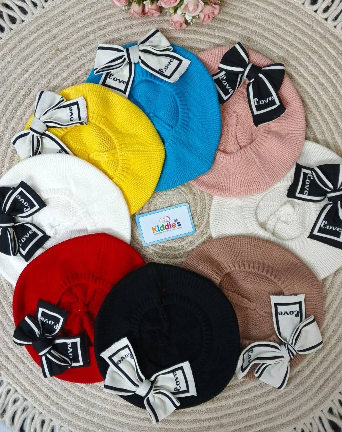 Big bow beret cap