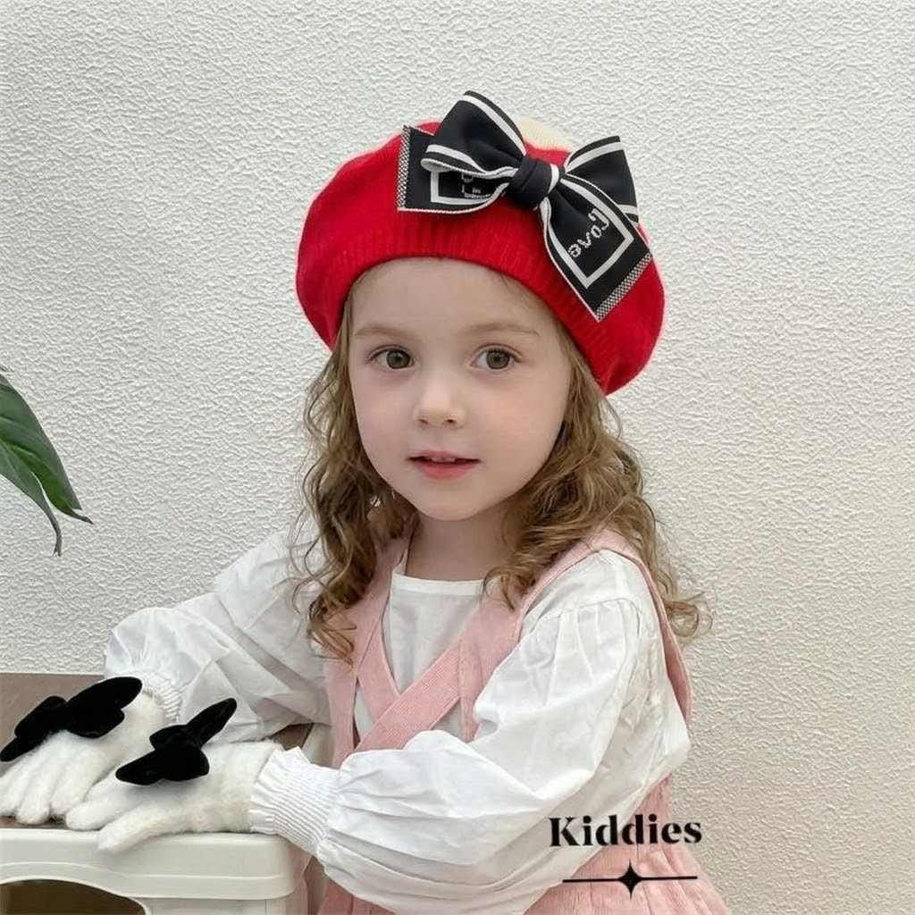 Big bow beret cap