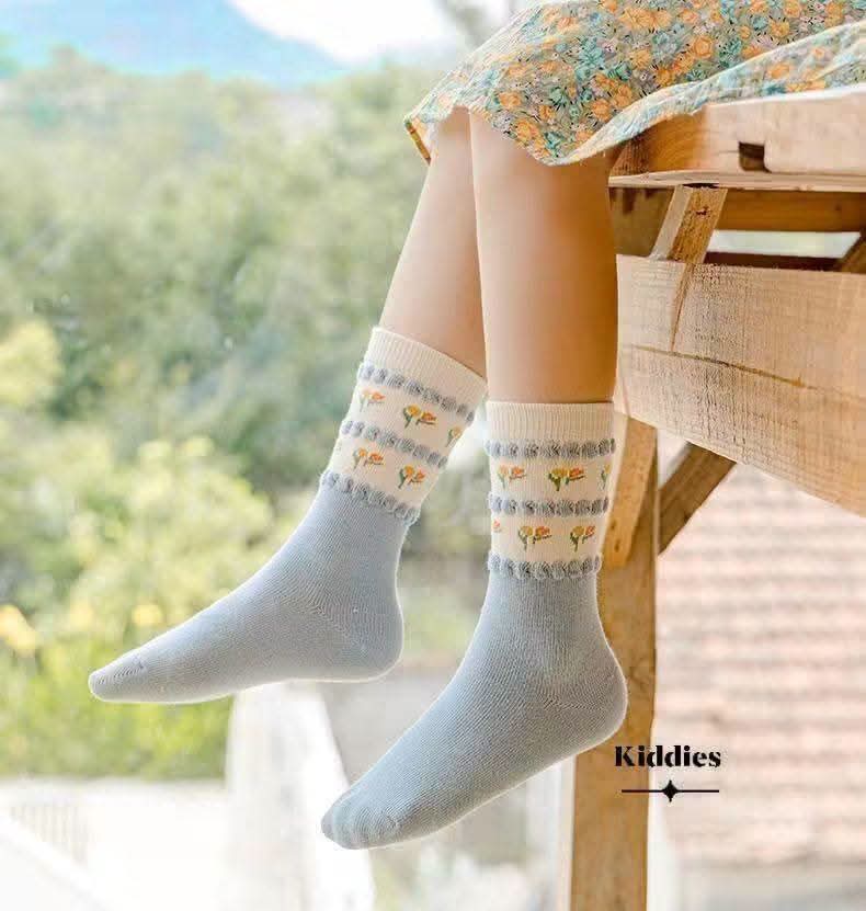 Blue Blossom 5 pair socks set