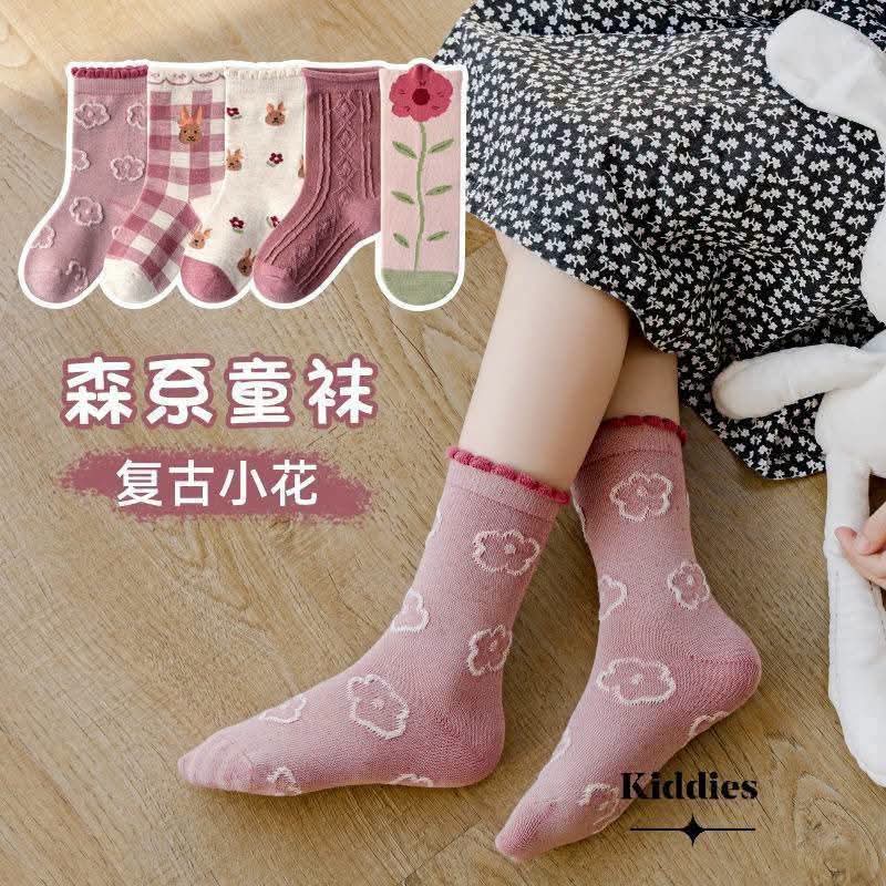 Flower Design 5 pair  Socks  set