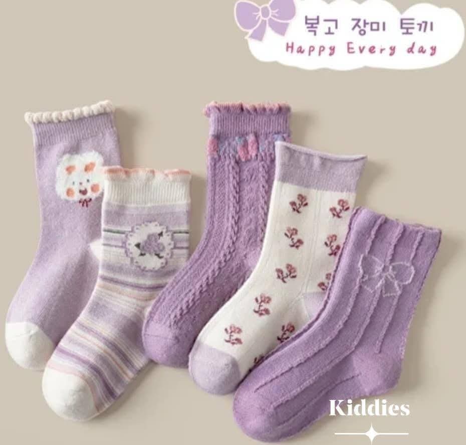 Purple Princess  Socks 5 pair set