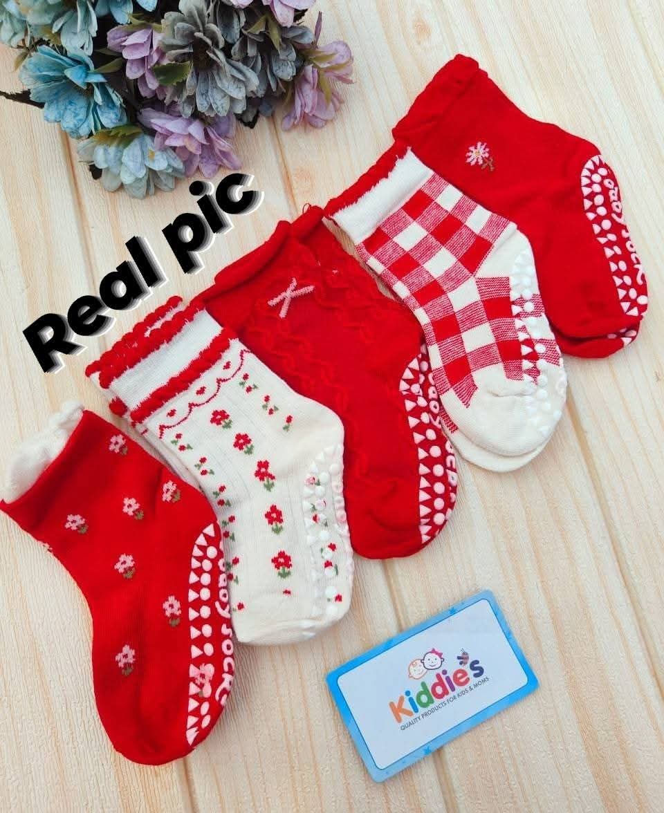 Red cherry 5 pair Socks set