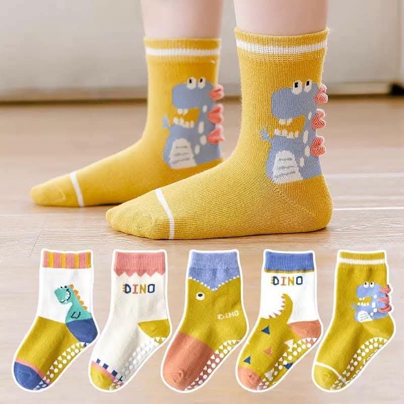 Olive Dyno socks set 5 pair set  with Anti slip