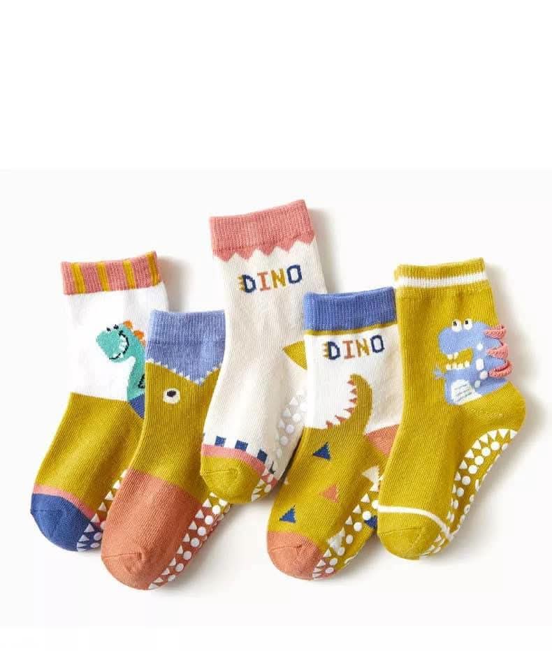 Olive Dyno socks set 5 pair set  with Anti slip