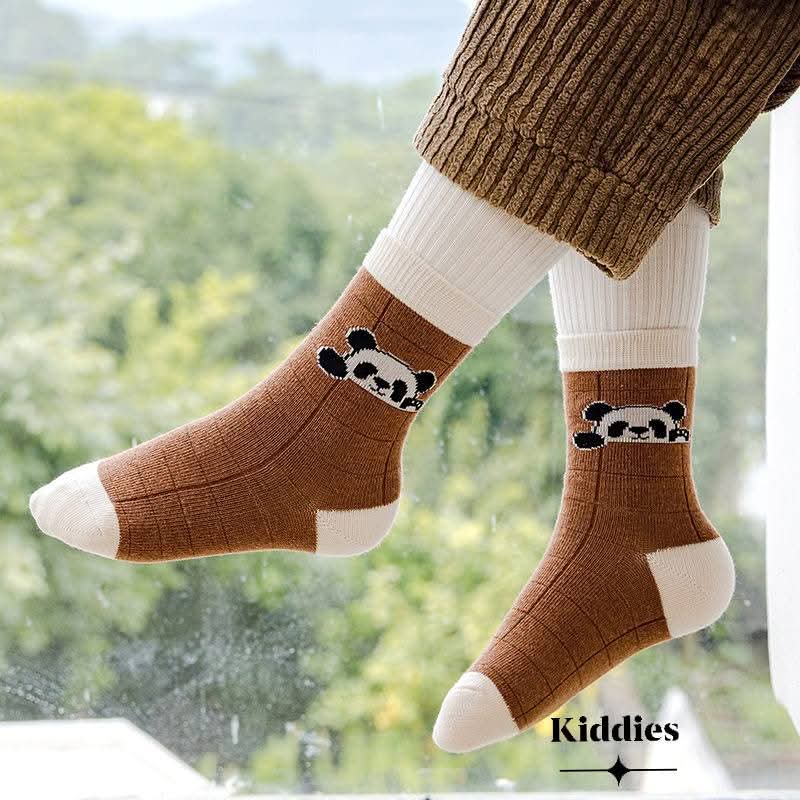 Cute Panda Design socks set 5 pair set with Anti slip
